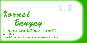 kornel banyay business card